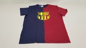 24 X BRAND NEW BARCA STORE OFFICIAL MERCHANDISE FC BARCELONA NAVY AND BURGUNDY SHORT SLEEVED TOPS SIZE LARGE - WITH TAGS RRP €30 TOTAL €720