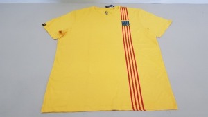 19 X BRAND NEW BARCA STORE OFFICIAL MERCHANDISE FC BARCELONA 1899 YELLOW SHORT SLEEVED TOPS SIZE LARGE - WITH TAGS RRP €25 TOTAL €500