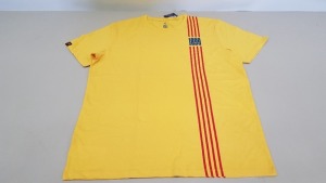 20 X BRAND NEW BARCA STORE OFFICIAL MERCHANDISE FC BARCELONA 1899 YELLOW SHORT SLEEVED TOPS KIDS SIZE 8 - WITH TAGS RRP €21 TOTAL €420