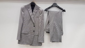 3 X BRAND NEW LUTWYCHE HAND TAILORED LIGHT GREY PATTERNED SUITS SIZE 44R AND 44L (PLEASE NOTE SUITS ARE NOT FULLY TAILORED)