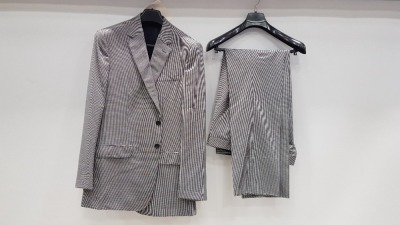 3 X BRAND NEW LUTWYCHE HAND TAILORED LIGHT GREY PATTERNED SUITS SIZE 46R, 48R AND 40L (PLEASE NOTE SUITS ARE NOT FULLY TAILORED)