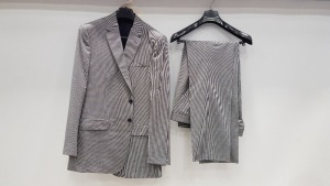 3 X BRAND NEW LUTWYCHE HAND TAILORED LIGHT GREY PATTERNED SUITS SIZE 42R, 44R AND 50R (PLEASE NOTE SUITS ARE NOT FULLY TAILORED)