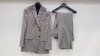 3 X BRAND NEW LUTWYCHE HAND TAILORED LIGHT GREY PATTERNED SUITS SIZE 48R (PLEASE NOTE SUITS ARE NOT FULLY TAILORED)