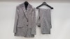 3 X BRAND NEW LUTWYCHE HAND TAILORED LIGHT GREY PATTERNED SUITS SIZE 40R AND 44R (PLEASE NOTE SUITS ARE NOT FULLY TAILORED)