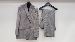 3 X BRAND NEW LUTWYCHE HAND TAILORED LIGHT GREY PATTERNED SUITS SIZE 36R AND 38R (PLEASE NOTE SUITS ARE NOT FULLY TAILORED)