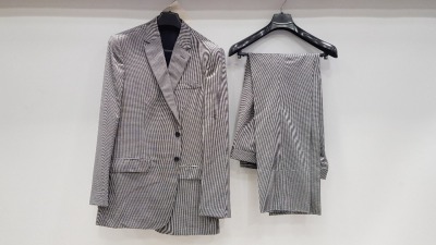 3 X BRAND NEW LUTWYCHE HAND TAILORED LIGHT GREY PATTERNED SUITS SIZE 40R AND 46R (PLEASE NOTE SUITS ARE NOT FULLY TAILORED)