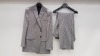 3 X BRAND NEW LUTWYCHE HAND TAILORED LIGHT GREY PATTERNED SUITS SIZE 38S AND 42R (PLEASE NOTE SUITS ARE NOT FULLY TAILORED)