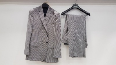 3 X BRAND NEW LUTWYCHE HAND TAILORED LIGHT GREY PATTERNED SUITS SIZE 38S AND 42R (PLEASE NOTE SUITS ARE NOT FULLY TAILORED)