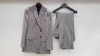 3 X BRAND NEW LUTWYCHE HAND TAILORED LIGHT GREY PATTERNED SUITS SIZE 38S, 40R AND 38R (PLEASE NOTE SUITS ARE NOT FULLY TAILORED)