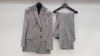 3 X BRAND NEW LUTWYCHE HAND TAILORED LIGHT GREY PATTERNED SUITS SIZE 42R AND 38R (PLEASE NOTE SUITS ARE NOT FULLY TAILORED)