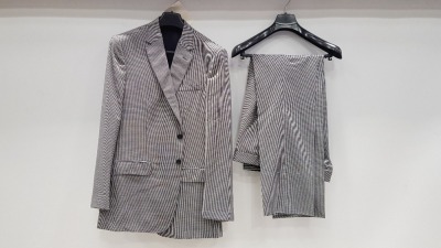 3 X BRAND NEW LUTWYCHE HAND TAILORED LIGHT GREY PATTERNED SUITS SIZE 44R AND 44L (PLEASE NOTE SUITS ARE NOT FULLY TAILORED)