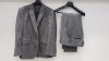 3 X BRAND NEW LUTWYCHE HAND TAILORED GREY PATTERNED SUITS (NO SIZE STATED) (PLEASE NOTE SUITS ARE NOT FULLY TAILORED)