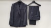 3 X BRAND NEW LUTWYCHE HAND TAILORED DARK BLUE PATTERNED SUITS SIZE 40R AND 42R (PLEASE NOTE SUITS ARE NOT FULLY TAILORED)