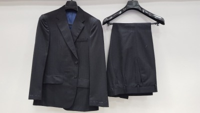 3 X BRAND NEW LUTWYCHE HAND TAILORED CHARCOAL PETTERNED SUITS SIZE 40S AND 46R (PLEASE NOTE SUITS ARE NOT FULLY TAILORED)