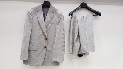 3 X BRAND NEW LUTWYCHE HAND TAILORED LIGHT GREY PATTERNED SUITS SIZE 38R AND 40R (PLEASE NOTE SUITS ARE NOT FULLY TAILORED)