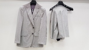 3 X BRAND NEW LUTWYCHE HAND TAILORED LIGHT GREY PATTERNED SUITS SIZE 38R AND 46R (PLEASE NOTE SUITS ARE NOT FULLY TAILORED)