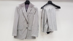 3 X BRAND NEW LUTWYCHE HAND TAILORED LIGHT GREY PATTERNED SUITS SIZE 38R, 40R AND 44R(PLEASE NOTE SUITS ARE NOT FULLY TAILORED)