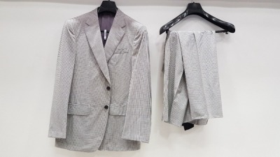 3 X BRAND NEW LUTWYCHE HAND TAILORED LIGHT GREY CHEQUERED SUITS SIZE 42R AND 44S (PLEASE NOTE SUITS ARE NOT FULLY TAILORED)