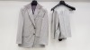 3 X BRAND NEW LUTWYCHE HAND TAILORED LIGHT GREY CHEQUERED SUITS SIZE 42R (PLEASE NOTE SUITS ARE NOT FULLY TAILORED)