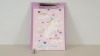 72 X 'BELIEVE IN MAGIC' UNICORN MINI CLIPBOARD & NOTEPAD - IN 6 BOXES