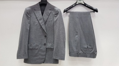 3 X BRAND NEW LUTWYCHE HAND TAILORED SUTS IN VARIOIS SHADED OF GREY SIZE 44R AND 42R (PLEASE NOTE SUITS ARE NOT FULLY TAILORED)