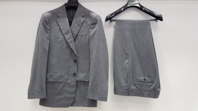 3 X BRAND NEW LUTWYCHE HAND TAILORED SUTS IN VARIOIS SHADED OF GREY SIZE 48R AND 42R (PLEASE NOTE SUITS ARE NOT FULLY TAILORED)