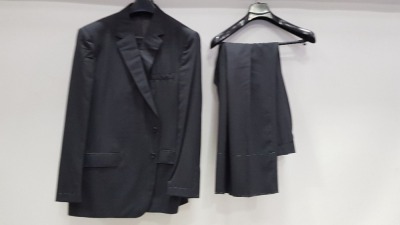 3 X BRAND NEW LUTWYCHE HAND TAILORED SUTS IN VARIOIS SHADED OF BLACK SIZE 46R AND 52R (PLEASE NOTE SUITS ARE NOT FULLY TAILORED)