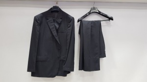 3 X BRAND NEW LUTWYCHE HAND TAILORED SUTS IN VARIOIS SHADED OF BLACK SIZE 46R AND 42R (PLEASE NOTE SUITS ARE NOT FULLY TAILORED)