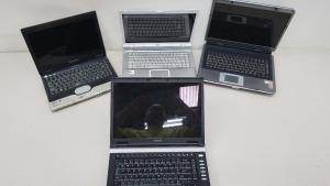 4 PIECE ASSORTED SPARES LOT CONTAINING 1 X PACKARD BELL LAPTOP 1 X TOSHIBA LAPTOP 1 X HP LAPTOP 1 X NOTEBOOK LAPTOP (PLEASE NOTE ALL FOR SPARES)