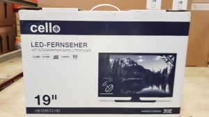 BRAND NEW CELLO 19 LED DIGITAL TV WITH BUILT IN SATELLITE TUNER (WITH FREEVIEW T2 HD)