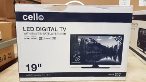 BRAND NEW CELLO 19 LED DIGITAL TV WITH BUILT IN SATELLITE TUNER (WITH FREEVIEW T2 HD)