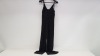 20 X BRAND NEW MISS SELFRIDGE BLACK GLITTERED SLEEVELESS JUMPSUITS UK SIZE 14 RRP £45.00 (TOTAL RRP £900.00)