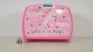 72 X 'BELIEVE IN MAGIC' UNICORN MINI LUNCHBOXES - IN 6 CARTONS