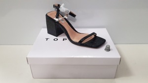 28 X BRAND NEW TOPSHOP NORA BLACK HEELED SHOES UK SIZE 6 RRP £39.00 (TOTAL RRP £1092.00)