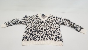 20 X BRAND NEW DOROTHY PERKINS LEOPARD PRINT V NECK KNITTED JUMPER UK SIZE 12 RRP £30.00 (TOTAL RRP £600.00)