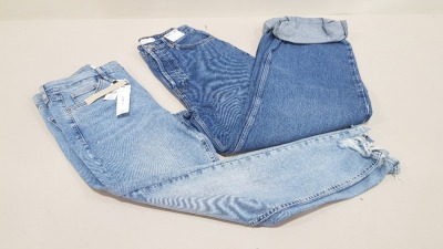 15 X BRAND NEW TOPSHOP HIGH WAISTED BLUE DENIM JEANS UK SIZE 10 RRP £29.00 (TOTAL RRP £435.00)