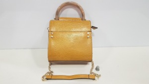 20 X BRAND NEW TOPSHOP CROCODILE SKIN EFFECT YELLOW BAG RRP £25.00 (TOTAL RRP £500.00)