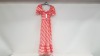 20 X BRAND NEW TOPSHOP LONG PINK PATTERNED DRESSES IN VARIOUS SIZES
