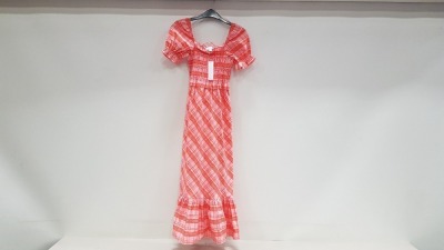 20 X BRAND NEW TOPSHOP LONG PINK PATTERNED DRESSES IN VARIOUS SIZES