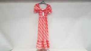 20 X BRAND NEW TOPSHOP LONG PINK PATTERNED DRESSES IN VARIOUS SIZES