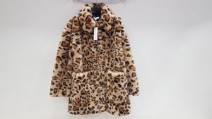 14 X BRAND NEW TOPSHOP LEOPARD STYLED FAUX FUR JACKETS IN VARIOUS SIZES