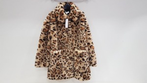 11 X BRAND NEW TOPSHOP LEOPARD STYLED FAUX FUR JACKETS IN VARIOUS SIZES