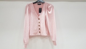 20 X BRAND NEW DOROTHY PERKINS LIGHT PINK BUTTONED CARDIGANS IN VARIOUS SIZES RRP-£19.99 TOTAL RRP-£399.80