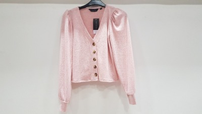 20 X BRAND NEW DOROTHY PERKINS LIGHT PINK BUTTONED CARDIGANS IN VARIOUS SIZES RRP-£19.99 TOTAL RRP-£399.80