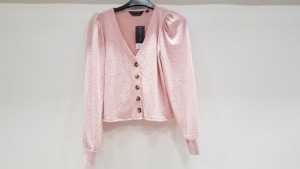 20 X BRAND NEW DOROTHY PERKINS LIGHT PINK BUTTONED CARDIGANS IN VARIOUS SIZES RRP-£19.99 TOTAL RRP-£399.80