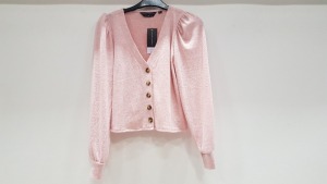 20 X BRAND NEW DOROTHY PERKINS LIGHT PINK BUTTONED CARDIGANS IN VARIOUS SIZES RRP-£19.99 TOTAL RRP-£399.80