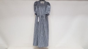 10 X BRAND NEW TOPSHOP BLUE CHEQUERED LONG DRESSES UK SIZE 8 AND 6 RRP-£45.00 TOTAL RRP-£ 450.00