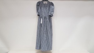 10 X BRAND NEW TOPSHOP BLUE CHEQUERED LONG DRESSES UK SIZE 8 AND 6 RRP-£45.00 TOTAL RRP-£ 450.00