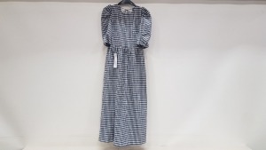 10 X BRAND NEW TOPSHOP BLUE CHEQUERED LONG DRESSES UK SIZE 8 AND 6 RRP-£45.00 TOTAL RRP-£ 450.00