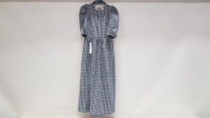 10 X BRAND NEW TOPSHOP BLUE CHEQUERED LONG DRESSES UK SIZE 8 AND 6 RRP-£45.00 TOTAL RRP-£ 450.00